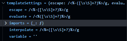 default templateSettings delimiters