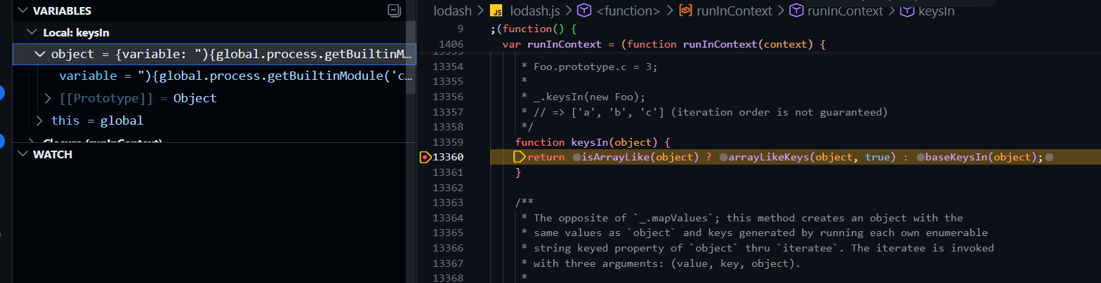 keysIn implementation