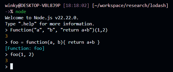 Function constructor returning 3 from 1+2